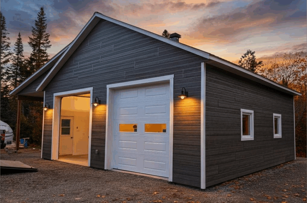 Garage détaché Modèle Iberville 32′ x 30′ avec annexe